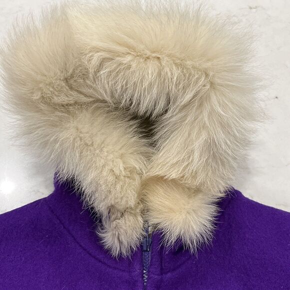 Kelsey Trail Womens Sz 20 Purple Vtg Canadian Embroidered Virgin Wool Coat lined - Picture 7 of 16